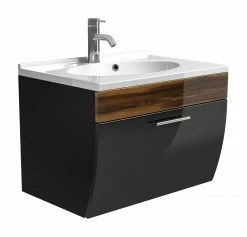 Waschtisch SALONA - anthrazit-Walnuss - 70 cm