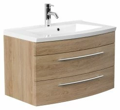 Waschtisch RIMA - Eiche hell - mit Waschbecken - 82 cm