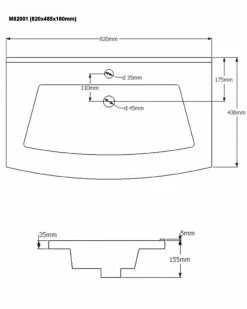 Waschtisch RIMA - anthrazit - mit Waschbecken - 82 cm -Baumarkt Verkaufsgeschäft 9003359300 04 1600Wx1600H