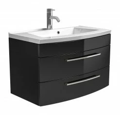 Waschtisch RIMA - anthrazit - mit Waschbecken - 82 cm