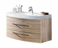 Waschtisch RIMA - Eiche hell - mit Waschbecken - 100 cm -Baumarkt Verkaufsgeschäft 9003359600 09 1600Wx1600H