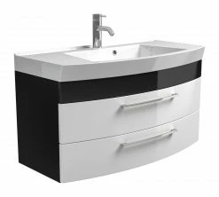 Waschtisch RIMA - anthrazit-weiß - mit Waschbecken - 100 cm