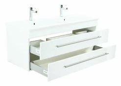 Doppelwaschtisch VENTICELLO - weiß Hochglanz - mit Keramikbecken -Baumarkt Verkaufsgeschäft 9003609300 03 1600Wx1600H