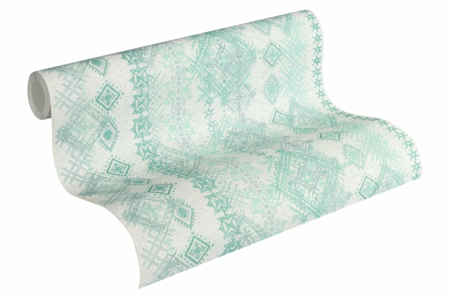 Vliestapete - BOHO LOVE - Raute - blau-grün-grau - 10 Meter 2 Vliestapete - BOHO LOVE - Raute - blau-grün-grau - 10 Meter – Bild 2