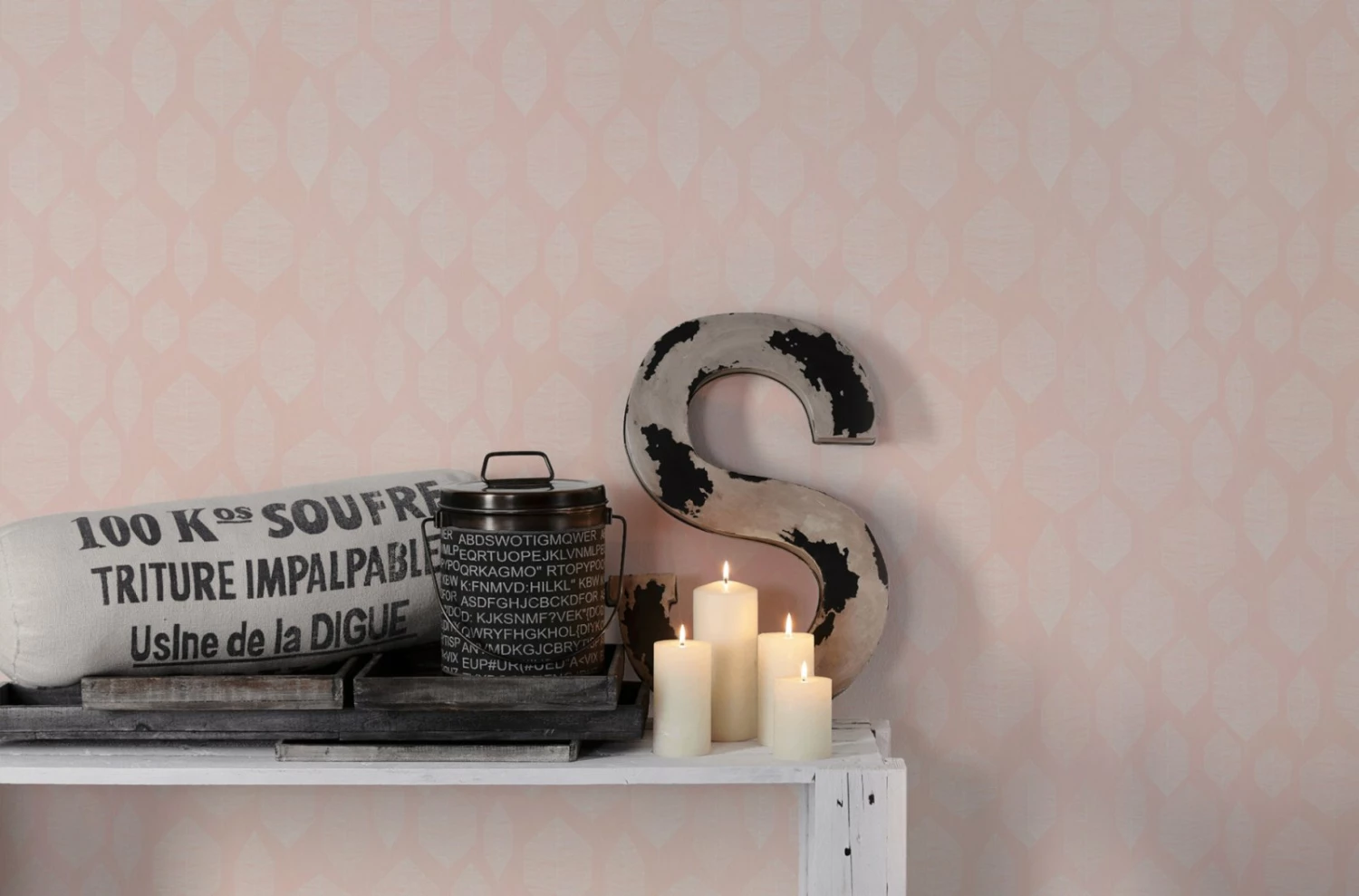 Vliestapete - COLIBRI - Blätter - rosa-weiß - 10 Meter 4 Vliestapete - COLIBRI - Blätter - rosa-weiß - 10 Meter – Bild 4