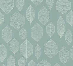 Vliestapete - COLIBRI - Blätter - weiß-grün - 10 Meter