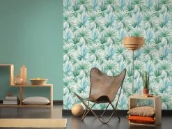 Vliestapete - COLIBRI - Bunte Blätter - blau-grün-weiß - 10 Meter -Baumarkt Verkaufsgeschäft 9003731900 04 1600Wx1600H