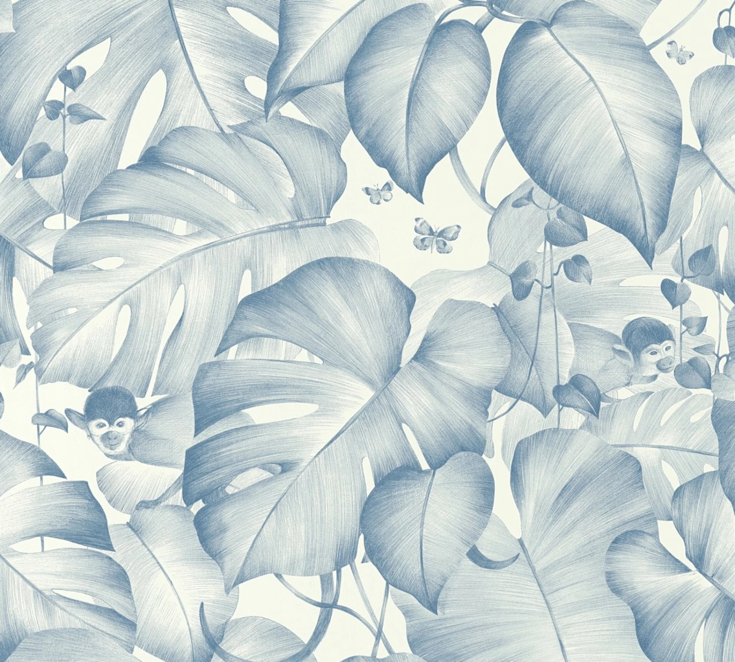 Vliestapete - COLIBRI - Dschungel - blau-weiß - 10 Meter 1 Vliestapete - COLIBRI - Dschungel - blau-weiß - 10 Meter