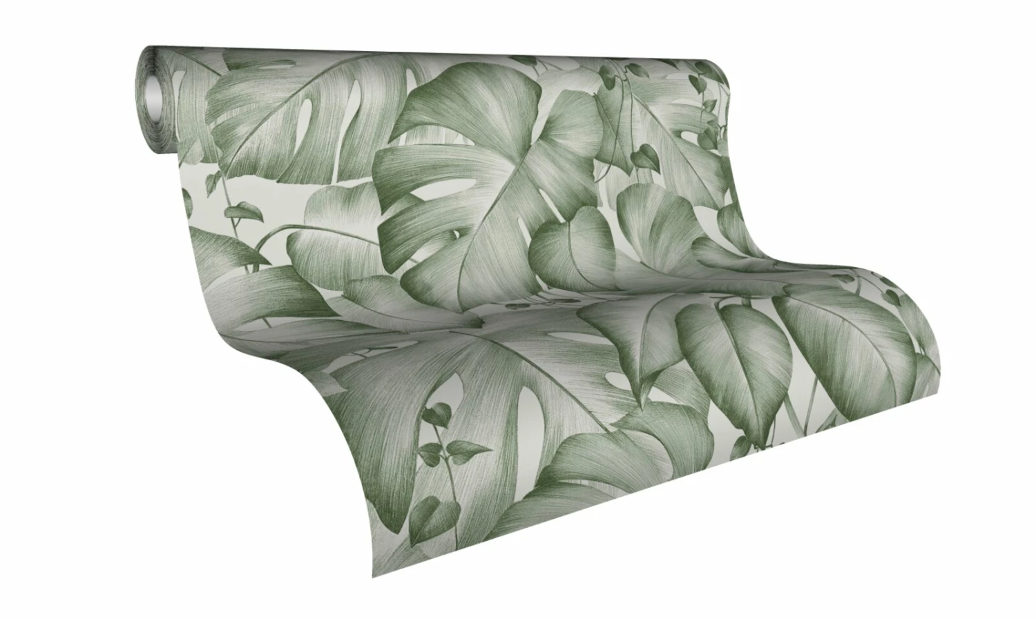 Vliestapete - COLIBRI - Palmenblatt - grün-weiß - 10 Meter 2 Vliestapete - COLIBRI - Palmenblatt - grün-weiß - 10 Meter – Bild 2