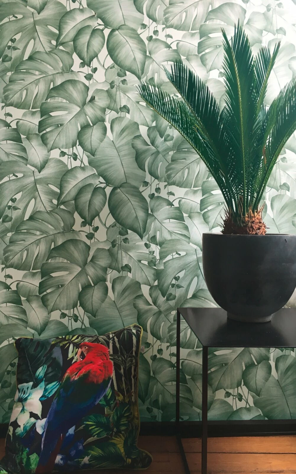 Vliestapete - COLIBRI - Palmenblatt - grün-weiß - 10 Meter 3 Vliestapete - COLIBRI - Palmenblatt - grün-weiß - 10 Meter – Bild 3