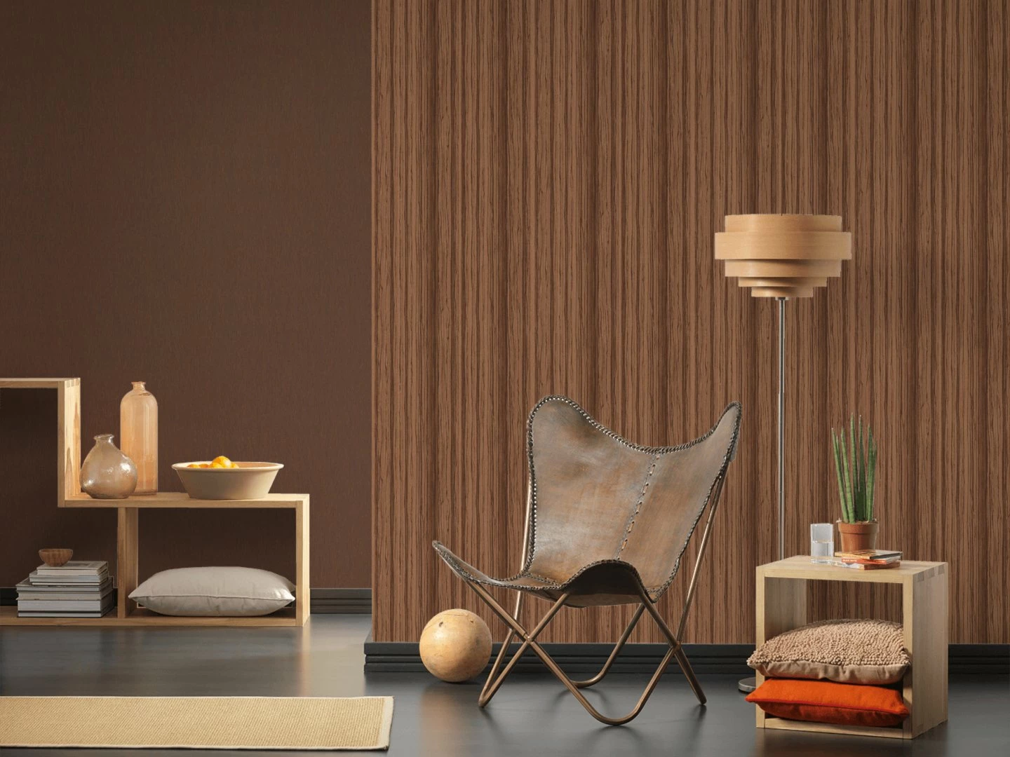 Vliestapete - MATERIAL - Holz - Längsstreifen - braun - 10 Meter 3 Vliestapete - MATERIAL - Holz - Längsstreifen - braun - 10 Meter – Bild 3
