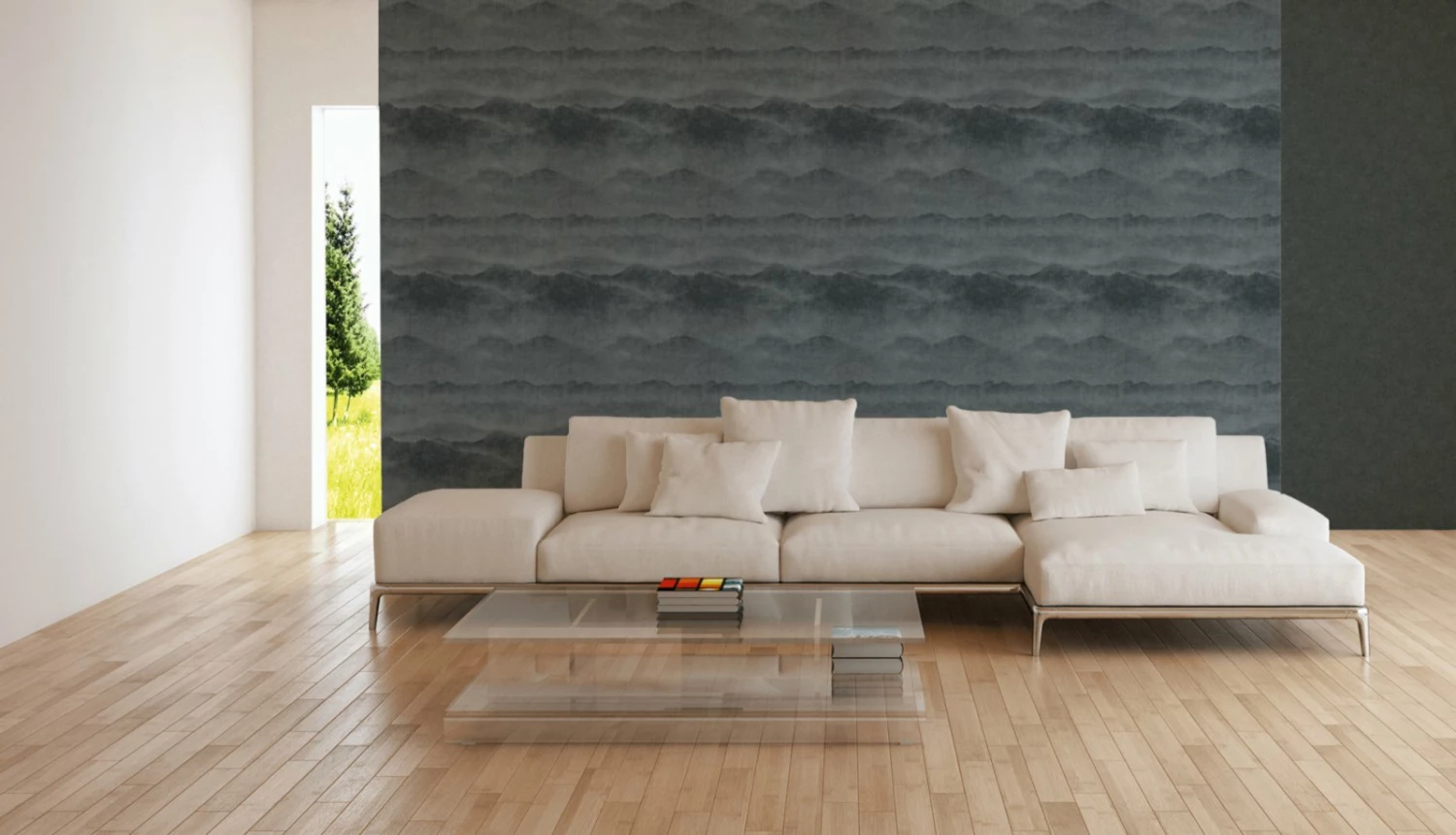 Vliestapete - PARADISE GARDEN - Berge - schwarz - 10 Meter 2 Vliestapete - PARADISE GARDEN - Berge - schwarz - 10 Meter – Bild 2