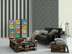 Vliestapete - schwarz-grau - 10 Meter -Baumarkt Verkaufsgeschäft 9003741900 04 1600Wx1600H