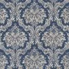 Vliestapete - blau-metallic-beige - 10 Meter