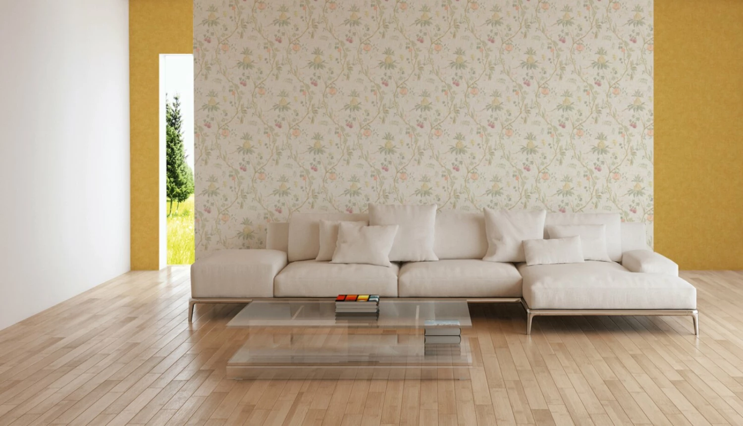 Vliestapete PARADISE GARDEN - braun-gelb-grün - Blumen - 10 Meter 2 Vliestapete PARADISE GARDEN - braun-gelb-grün - Blumen - 10 Meter – Bild 2