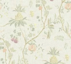 Vliestapete PARADISE GARDEN - braun-gelb-grün - Blumen - 10 Meter