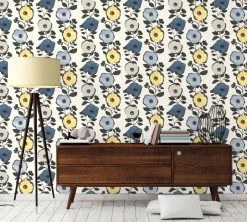 Vliestapete SCANDINAVIAN 2 - gelb-blau-beige - 10 Meter -Baumarkt Verkaufsgeschäft 9003747800 03 1600Wx1600H