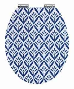 WENKO WC-Sitz LORCA - blau-weiß - Absenkautomatik