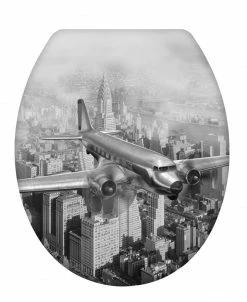 WENKO WC-Sitz OLD-TIME PLANE - mit Absenkautomatik