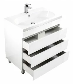 Stand-Waschtisch - weiß Hochglanz - 90 cm -Baumarkt Verkaufsgeschäft 9004045500 03 1600Wx1600H