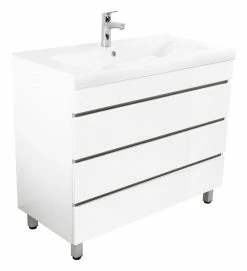 Stand-Waschtisch - weiß Hochglanz - 90 cm