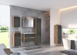 Waschtisch LUCCA - grau matt-Wotan Eiche - 60 cm -Baumarkt Verkaufsgeschäft 9004338700 03 1600Wx1600H