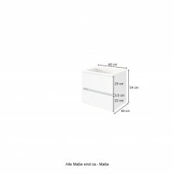 Waschtisch LUCCA - grau matt-Wotan Eiche - 60 cm -Baumarkt Verkaufsgeschäft 9004338700 04 1600Wx1600H