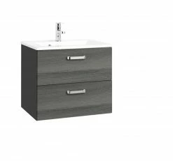 Waschtisch BOLOGNA - grafitgrau-Eiche rauchsilber - 60 cm