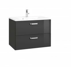 Waschtisch BOLOGNA - grafitgrau-grau Hochglanz- 70 cm