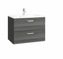 Waschtisch BOLOGNA - grafitgrau-Eiche rauchsilber - 70 cm