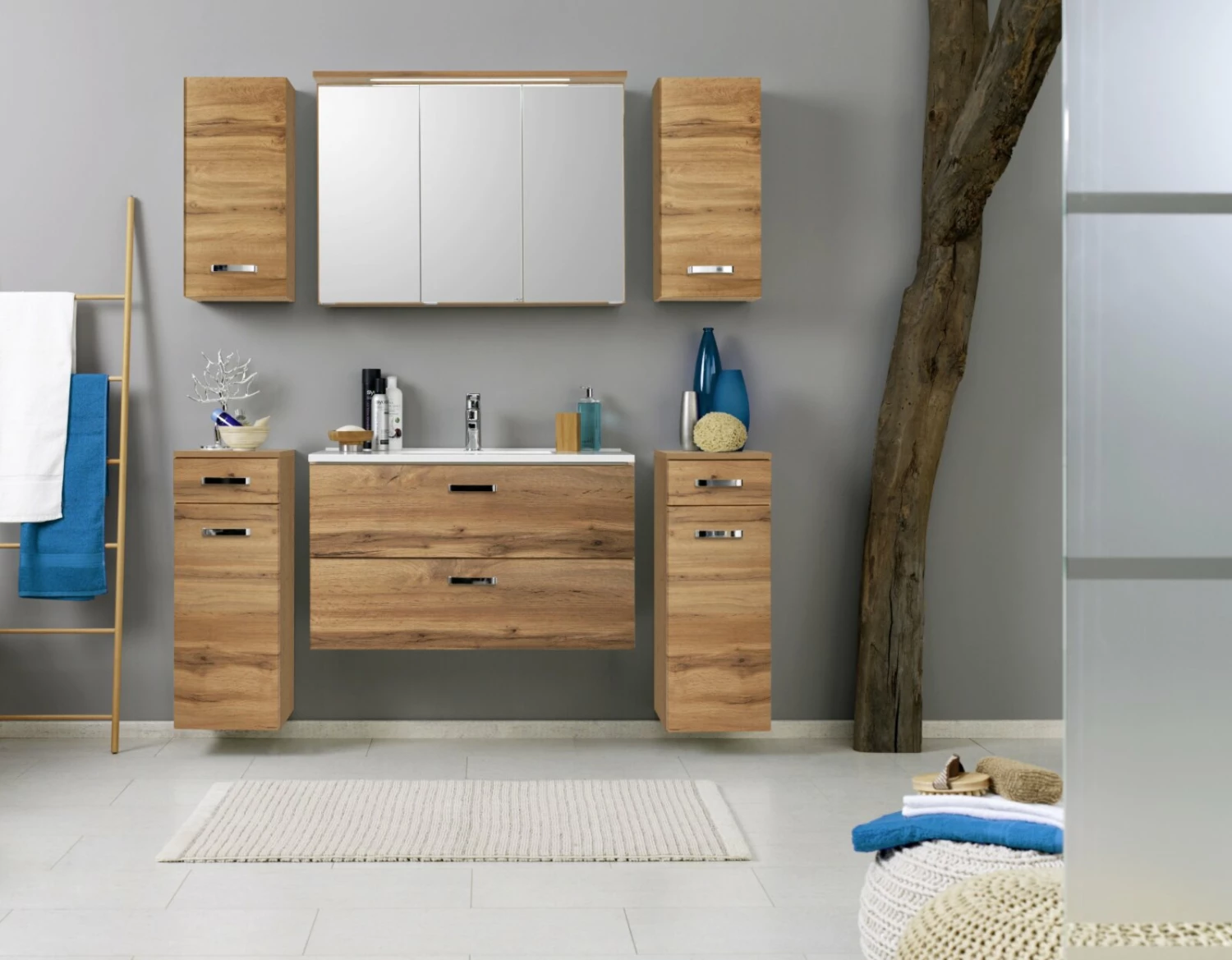 Waschtisch BOLOGNA - Wotan Eiche - 80 cm 3 Waschtisch BOLOGNA - Wotan Eiche - 80 cm – Bild 3