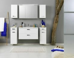 Waschtisch BOLOGNA - weiß Hochglanz - 100 cm -Baumarkt Verkaufsgeschäft 9004349800 03 1600Wx1600H