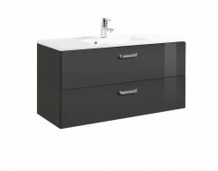 Waschtisch BOLOGNA - grafitgrau-grau Hochglanz - 100 cm