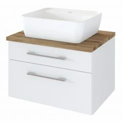 Waschtisch DAVOS - weiß - Wotaneiche - 60 cm breit