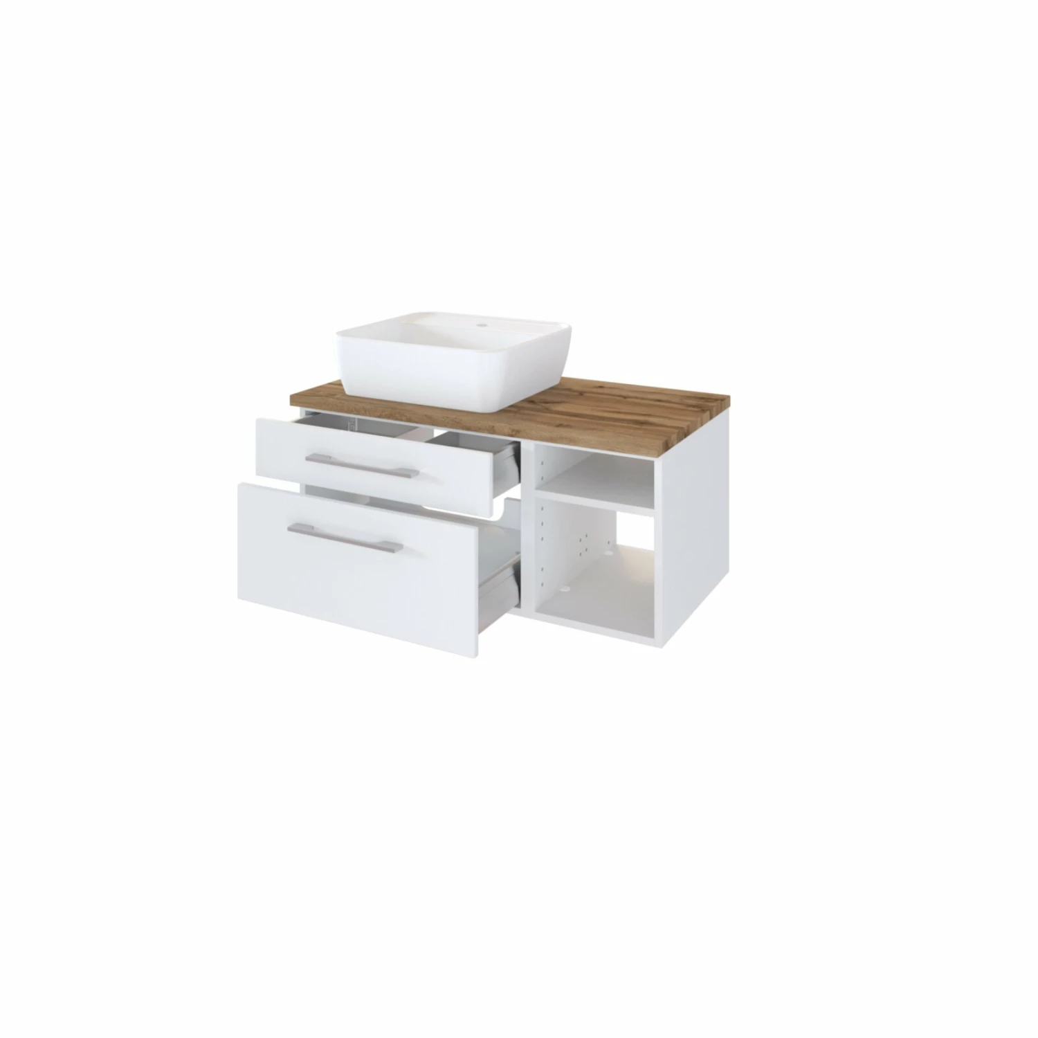 Waschtisch DAVOS - weiß - inklusive Becken - 90 cm breit 2 Waschtisch DAVOS - weiß - inklusive Becken - 90 cm breit – Bild 2