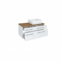 Waschtisch DAVOS - weiß - 2 Schubkästen - Becken rechts - 90 cm breit -Baumarkt Verkaufsgeschäft 9004362200 03 1600Wx1600H