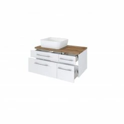 Waschtisch DAVOS - weiß - 2 Schubkästen - Becken links - 90 cm breit 6 Waschtisch DAVOS - weiß - 2 Schubkästen - Becken links - 90 cm breit -Baumarkt Verkaufsgeschäft 9004362500 03 1600Wx1600H