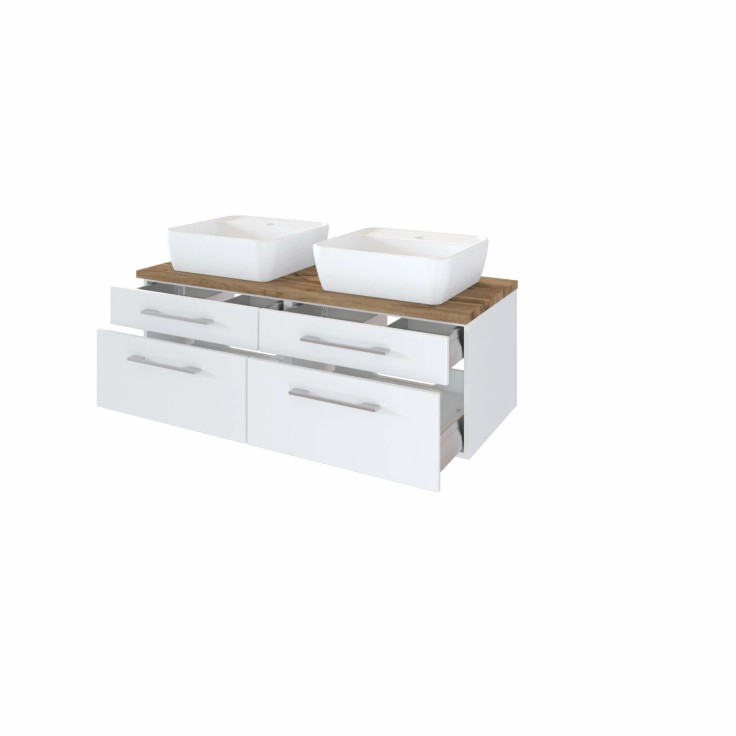 Waschtisch DAVOS - weiß - 2 Becken - 120 cm breit 2 Waschtisch DAVOS - weiß - 2 Becken - 120 cm breit – Bild 2