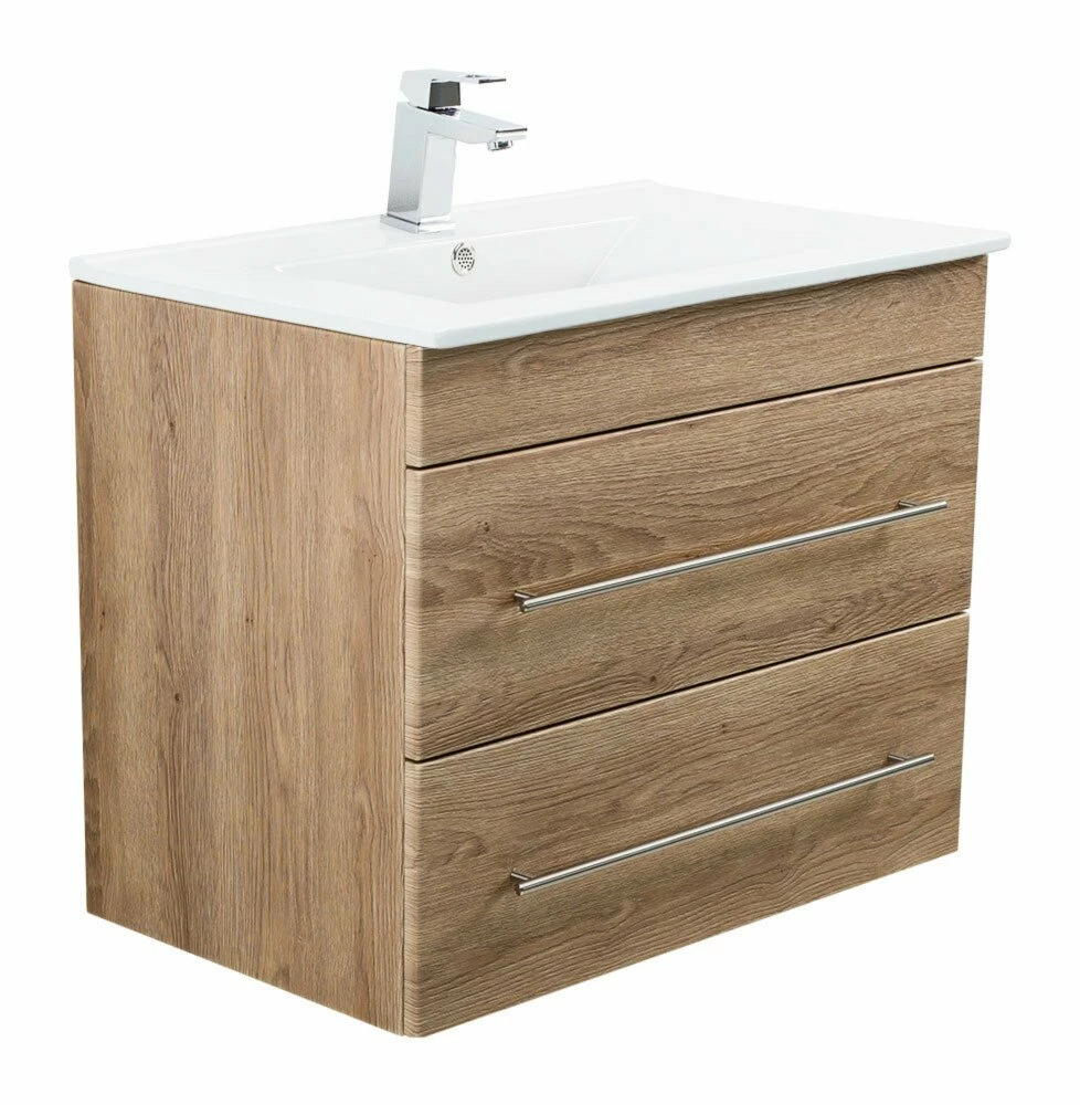 Waschtisch ARTEMIS - Eiche hell - mit Waschbecken - 75,5 cm 1 Waschtisch ARTEMIS - Eiche hell - mit Waschbecken - 75,5 cm