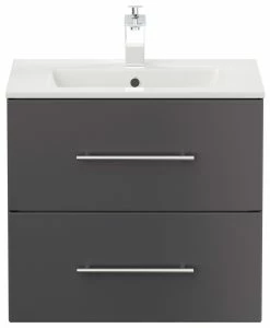 Waschtisch HOMELINE 60 - anthrazit Seidenglanz - mit Waschbecken - 61 cm -Baumarkt Verkaufsgeschäft 9004398600 03 1600Wx1600H