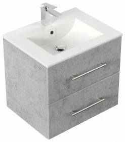 Waschtisch HOMELINE 60 - Betonoptik - mit Waschbecken - 61 cm