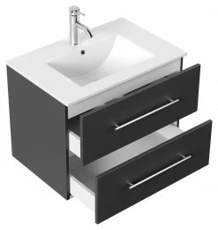 Waschtisch HOMELINE 70 - anthrazit Seidenglanz - mit Waschbecken - 71 cm -Baumarkt Verkaufsgeschäft 9004399000 03 1600Wx1600H