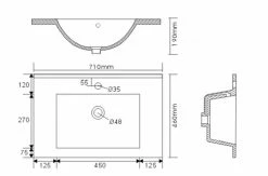 Waschtisch HOMELINE 70 - Eiche hell - mit Waschbecken - 71 cm -Baumarkt Verkaufsgeschäft 9004399100 04 1600Wx1600H