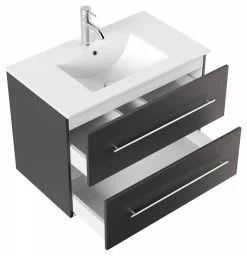 Waschtisch HOMELINE - anthrazit Seidenglanz - mit Waschbecken - 80 cm -Baumarkt Verkaufsgeschäft 9004399400 03 1600Wx1600H