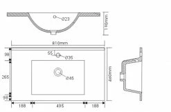 Waschtisch HOMELINE - beton - mit Waschbecken - 80 cm -Baumarkt Verkaufsgeschäft 9004399600 04 1600Wx1600H