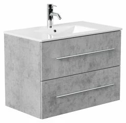 Waschtisch HOMELINE - beton - mit Waschbecken - 80 cm