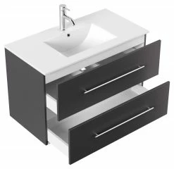 Waschtisch Homeline - anthrazit Seidenglanz - mit Waschbecken - 90 cm -Baumarkt Verkaufsgeschäft 9004399800 03 1600Wx1600H