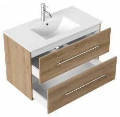 Waschtisch HOMELINE - Eiche hell - mit Waschbecken - 90 cm -Baumarkt Verkaufsgeschäft 9004399900 03 1600Wx1600H