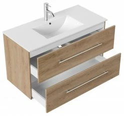 Waschtisch HOMELINE - Eiche hell - mit Waschbecken - 100 cm -Baumarkt Verkaufsgeschäft 9004400300 03 1600Wx1600H