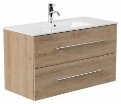 Waschtisch HOMELINE - Eiche hell - mit Waschbecken - 100 cm